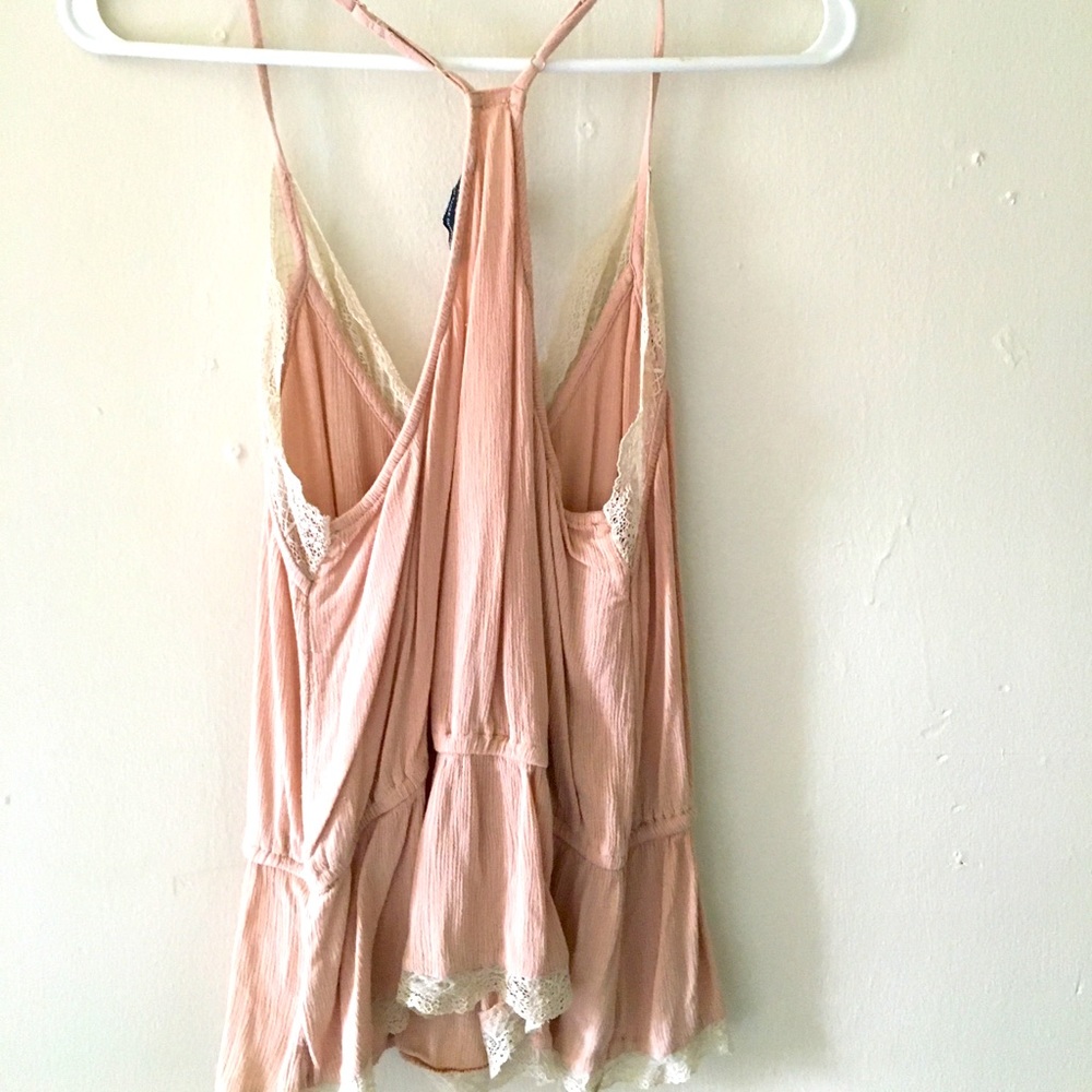 Pink and cream lace camisole